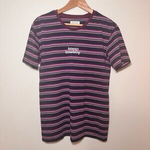 PacSun Striped Keep Lowkey Embroidered Tee